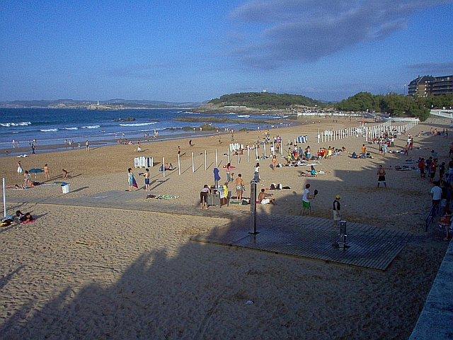 the broad santander beach in the evening sun